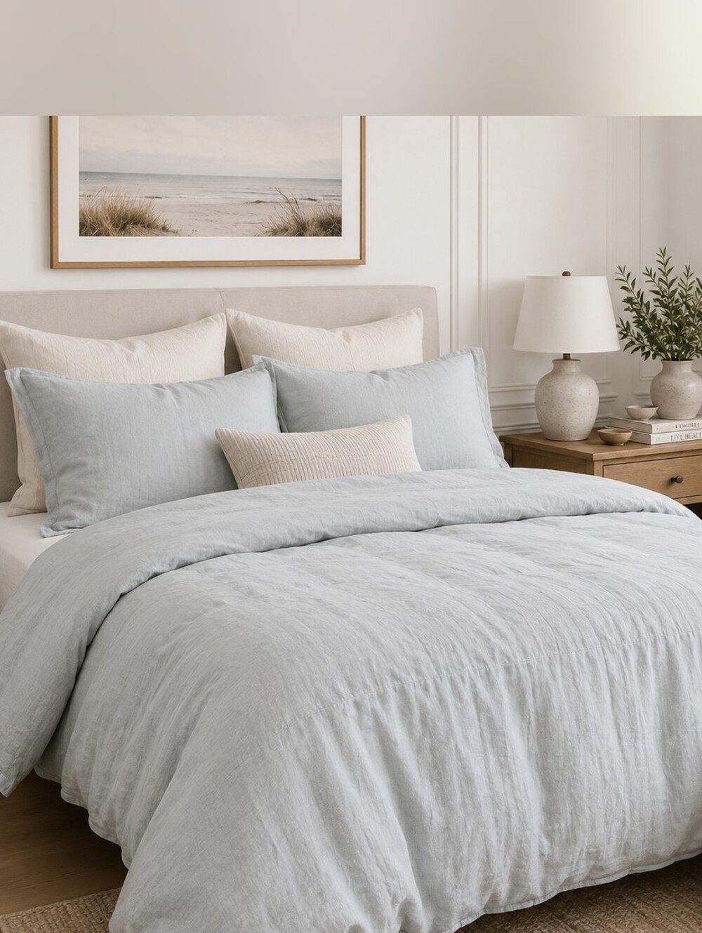 Quince European Linen King Cal King Duvet Cover Mist NWOT